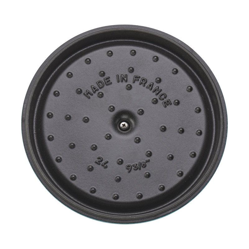 La Cocotte Cast Iron Round Cocotte, Turquoise, 5.5 quarts