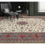Tapis beige et rouge noué à la main de haute qualité