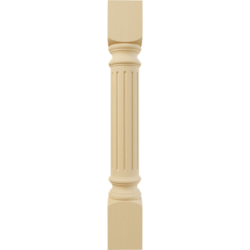 Alder Wood Fluted Cabinet Column, 35.5" Height