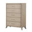 Commode haute 5 tiroirs Fea, brun chêne clair naturel, poignées en acrylique Fea