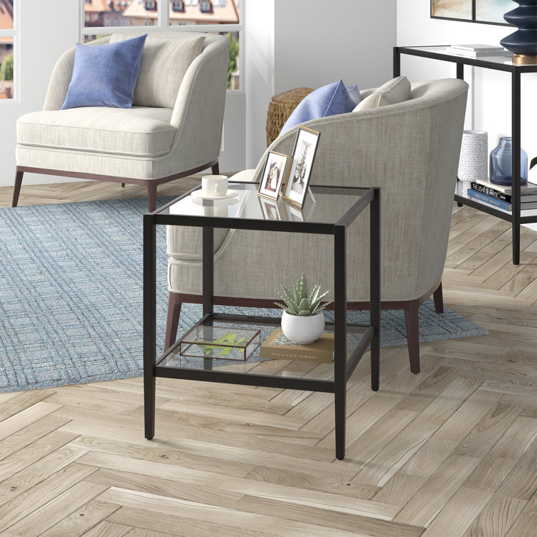 Hera Glass End Table with Storage