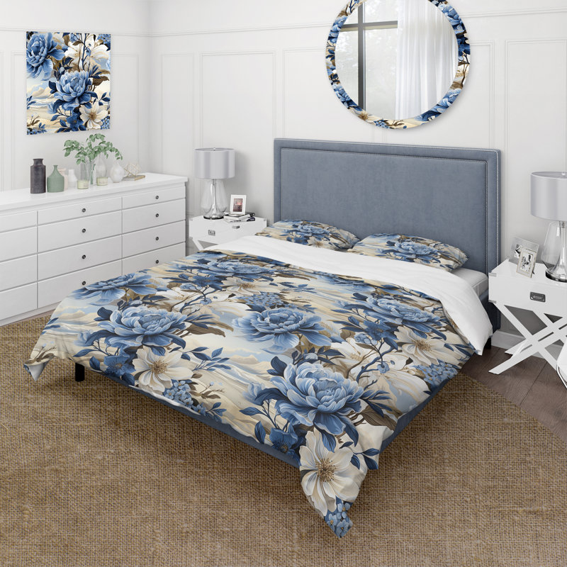 Ensemble de housse de couette Coastal Tranquility Victorian, Housse de couette pour très grand lit et 2 très