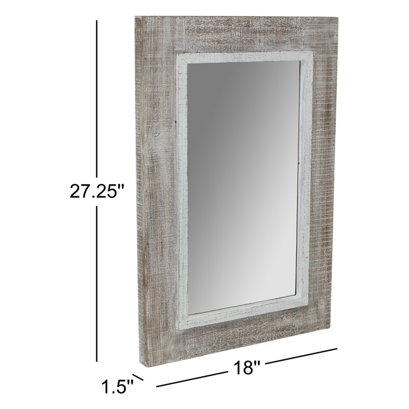 Miroir de commode biseauté rustique Basford, Gris