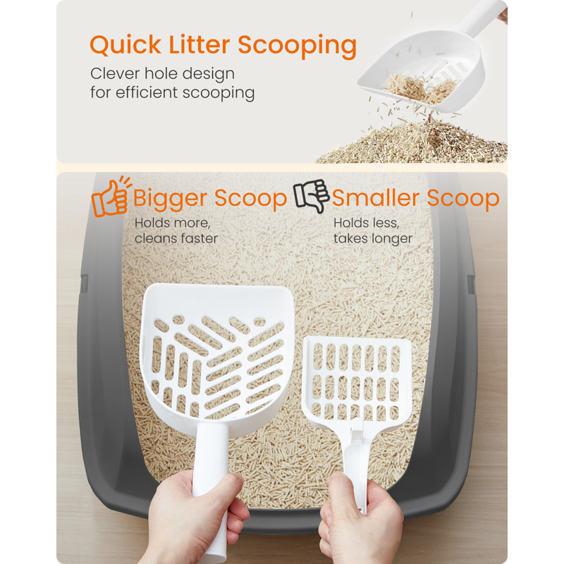 Polypropylene Litter Box, 23.5cm H x 42cm W x 56cm D, Grey
