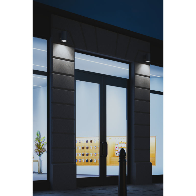 Outdoor Cylinder 6" Down Wall, Silver