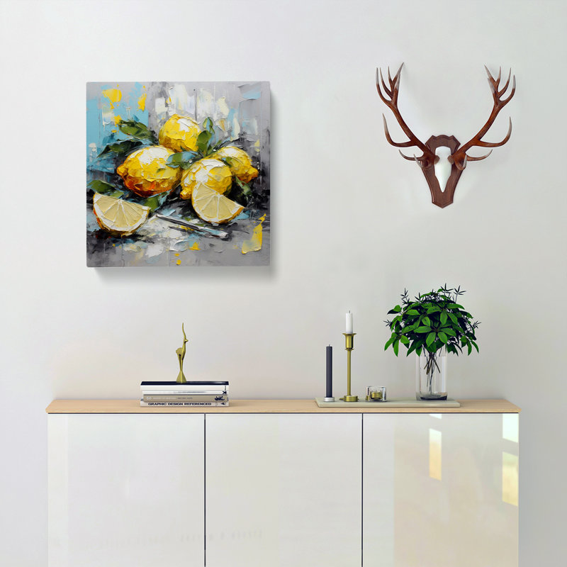 Lemon Palette Knife Painting No.2 - Print