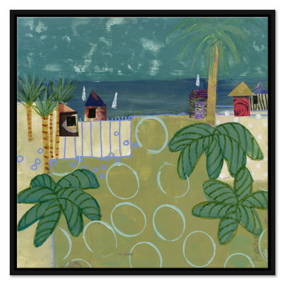 Beach Cottage by Jill Krasner - Single Picture Frame Painting on Canvas