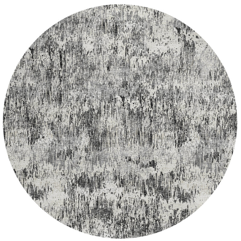 Riordan Washable Abstract Indoor / Outdoor Rug, Round 8'