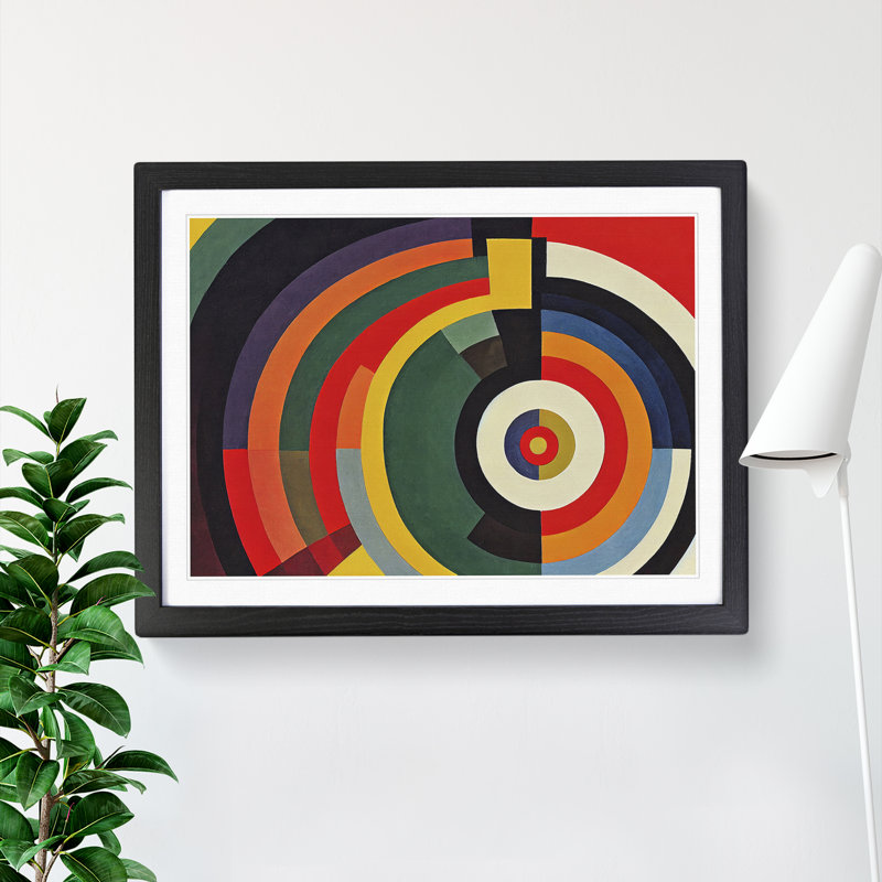XH1022-1255X Beaming Modern Art - Single Picture Frame Print, Black, 46cm H x 64cm W x 2cm D