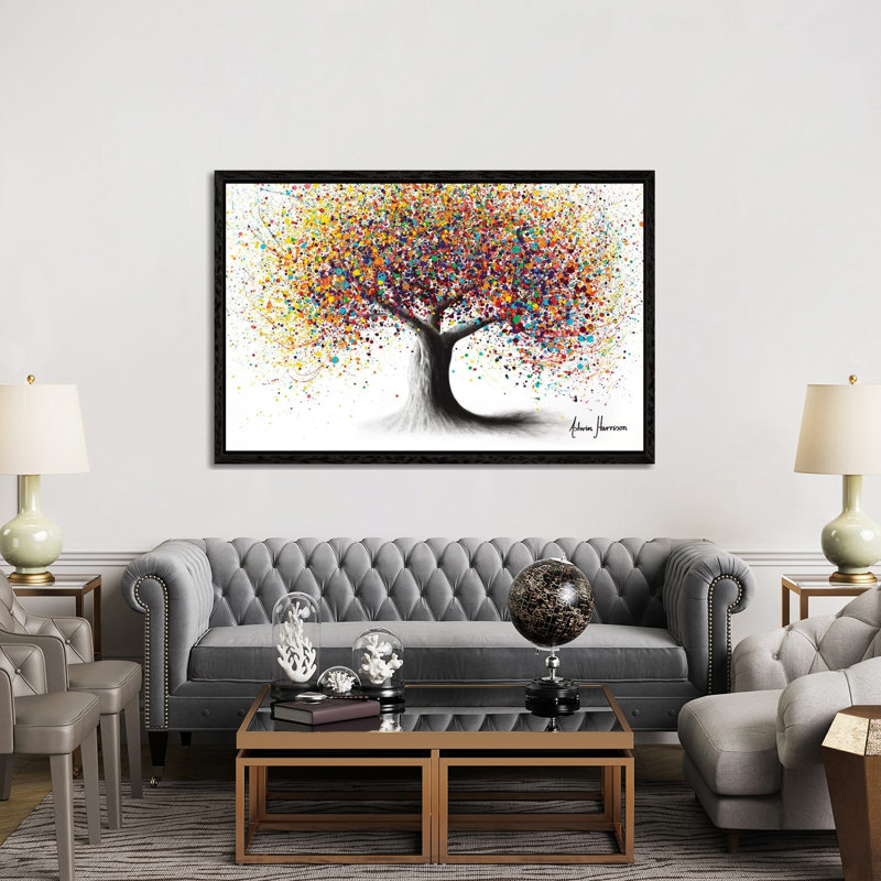 Print on Canvas, 101.6cm H x 152.4cm W x 3.81cm D, Black Floater Framed