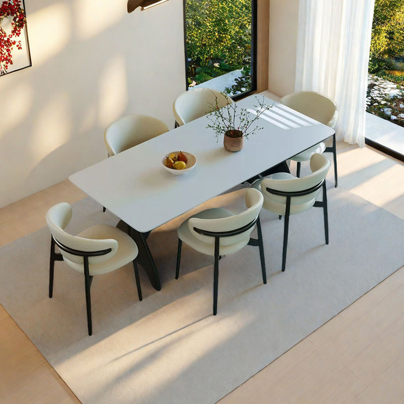 Ensemble de table de salle à manger simple en frêne, H 29,53 po x L 62,99 po x l 31,5 po, Noir