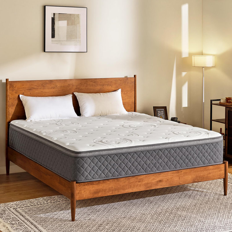 12 Inch King Size Hybrid Mattress, King Bed Mattress with Pocketed Coils for Comfort Sleep and Balanced Support