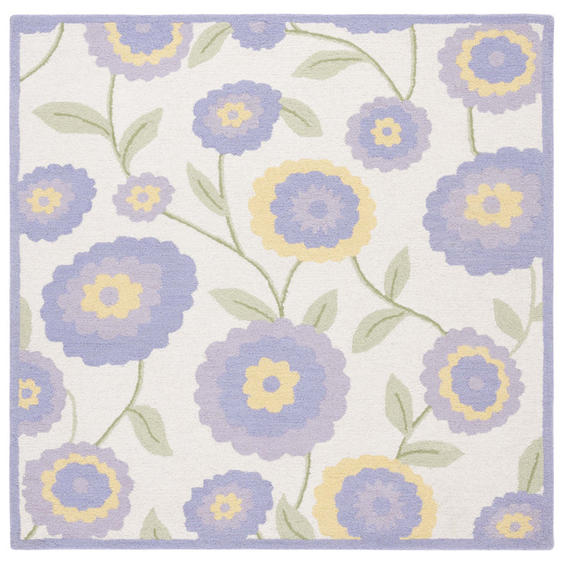 Kids Hand Tufted 80% Wool And 20% Cotton With Latex Rug, Square 6'