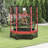 Φ5FT Kids Trampoline With Enclosure Net, Springless Design, Safety Pad And Steel Frame For Indoor Outdoor, Toddler Round Bouncer For Age 3 To 6 Years RED
