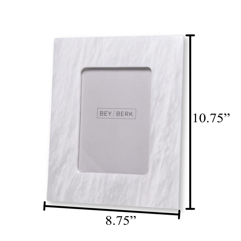 White Glass Single Picture Frame, 5"  W x  7" H