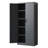 72"H Metal Garage Storage Cabinet, Black Tool Steel Locking Cabinet with Doors and 4 Shelves