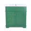 Meuble-lavabo 30 po avec lavabo, un tiroir basculant, trois tiroirs, tablette de porte, porte à fermeture douce, vert