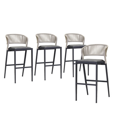 Brasia Polyethylene (PE) Wicker Outdoor Stool with Cushion