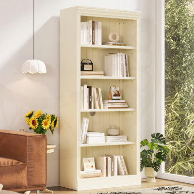 83.4" Tall Wood Bookcase with light strip