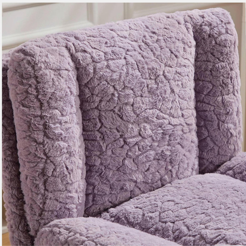 Chaise de bureau pivotante avec base en métal et hauteur ajustable Malefatto, Violet