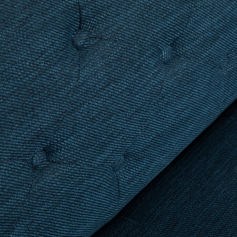 Dossier de style Mid-Century moderne, revêtement en tissu bleu marine, style élégant, option