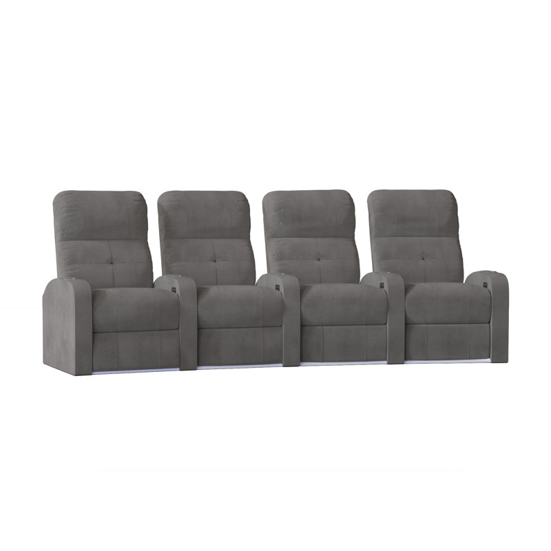 Sièges de cinéma maison (rangée de 4), Manuel, Ombre Smartsuede