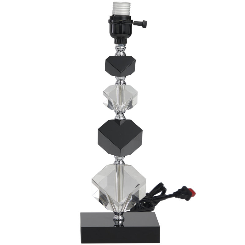 Tracey Crystal Table Lamp, 20.50" H x 12.15" W x 12.20" D, Black