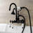 Kingston Brass Aqua Vintage Three-Handle 2-Hole Tub Wall Mount Clawfoot Tub Faucet with Hand Shower-14765465