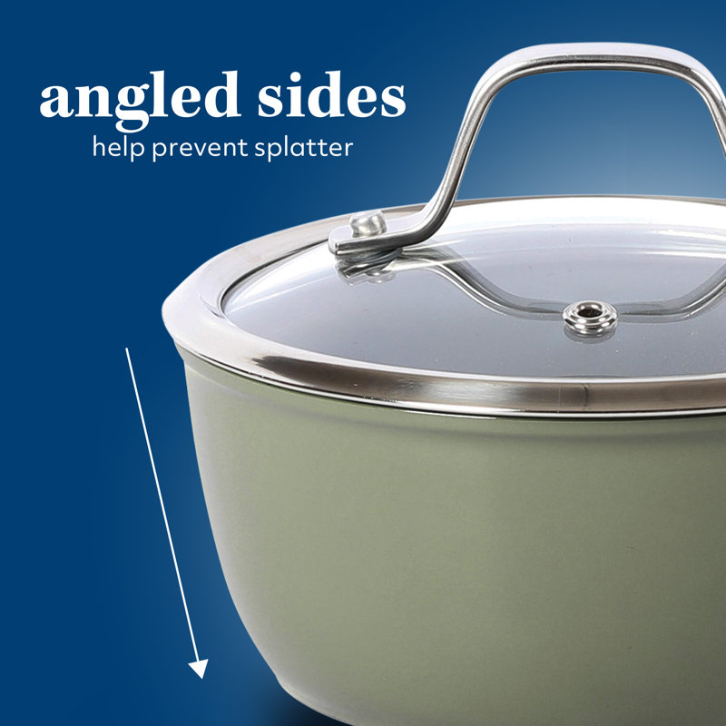 Green 10-Piece Nonstick Aluminum Cookware Set with Glass Lids