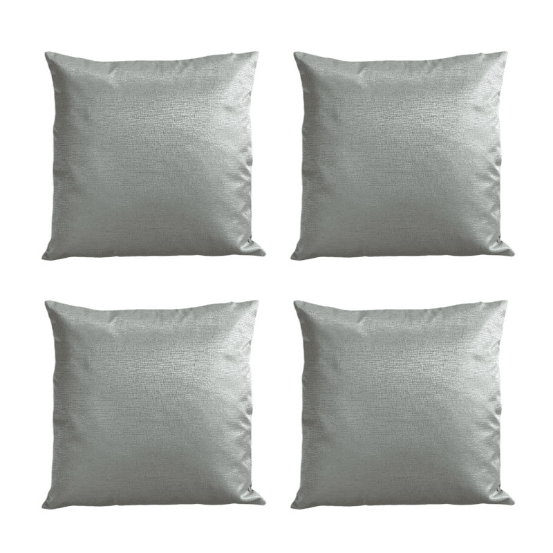 Serel Indoor / Outdoor Silver Square Throw Pillow Cover