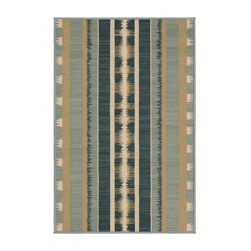 Washable Yucca Stripe Southwestern Area Rug, Rectangle 5' x 7'