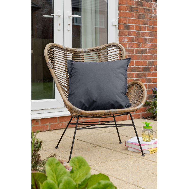Indoor / Outdoor Square Throw Cushion Pad, Square 45cm, Dark Grey