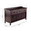 Banc de rangement 4 pièces Signe avec 3 paniers pliables et 3 tiroirs de couleur brune Signe-1420224516