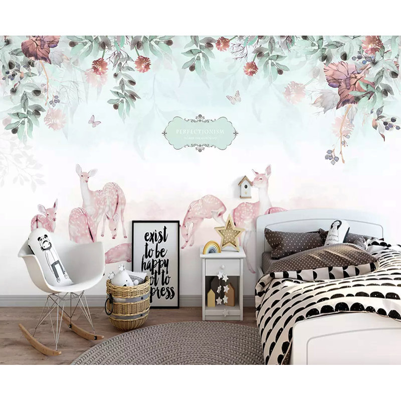 Papier peint texturé amovible Nursery Gazelle, l 75 po x L 49 po