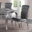 Ensemble de 2 chaises d'appoint luxueuses en bois argenté / polyuréthane revêtu de similicuir gris