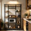 Afet 120cm W Metal Standard Baker's Rack with Wooden Shelves