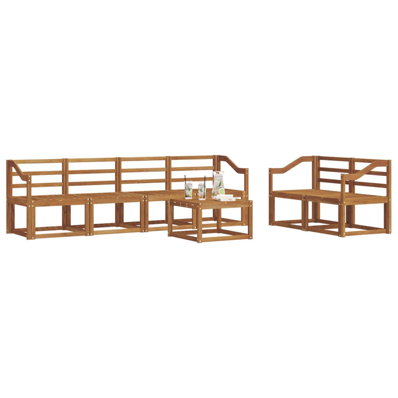  Outdoor Sofa Set 7 Pcs Solid Acacia Wood Sectional Garden Furniture