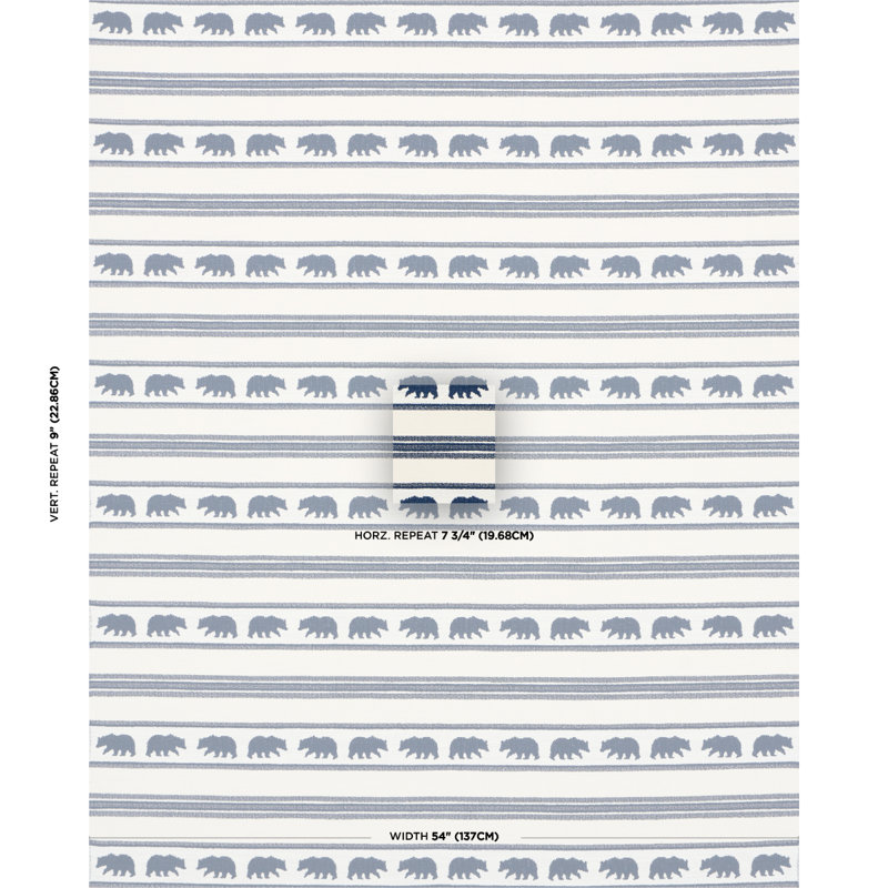 Tissu à rayures Koda, Bleu