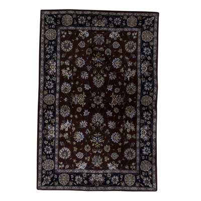 Moroccan Hand-Knotted Wool Navy/Red/White Area Rug