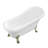 61" Streamline Clawfoot Soaking Acrylic Bathtub With Drain, Clawfeet, and Bamboo Tray-51346614-51346617