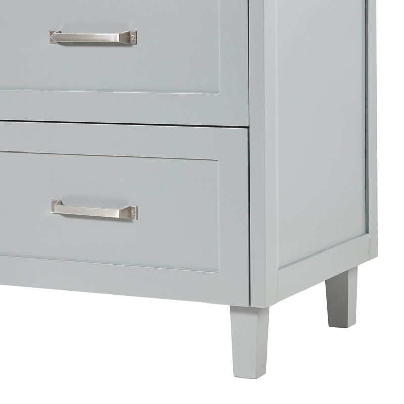 ARIEL Monroe 72 Double Sink Bathroom Vanity with Carrara Quartz Top, Gray, 60" - 61", Pure White Quartz