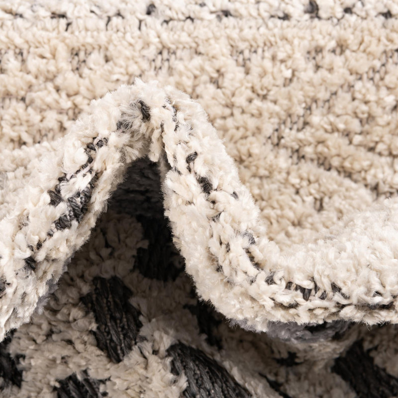 Tapis contemporain beige Britnie, Rond 5 pi 3 po