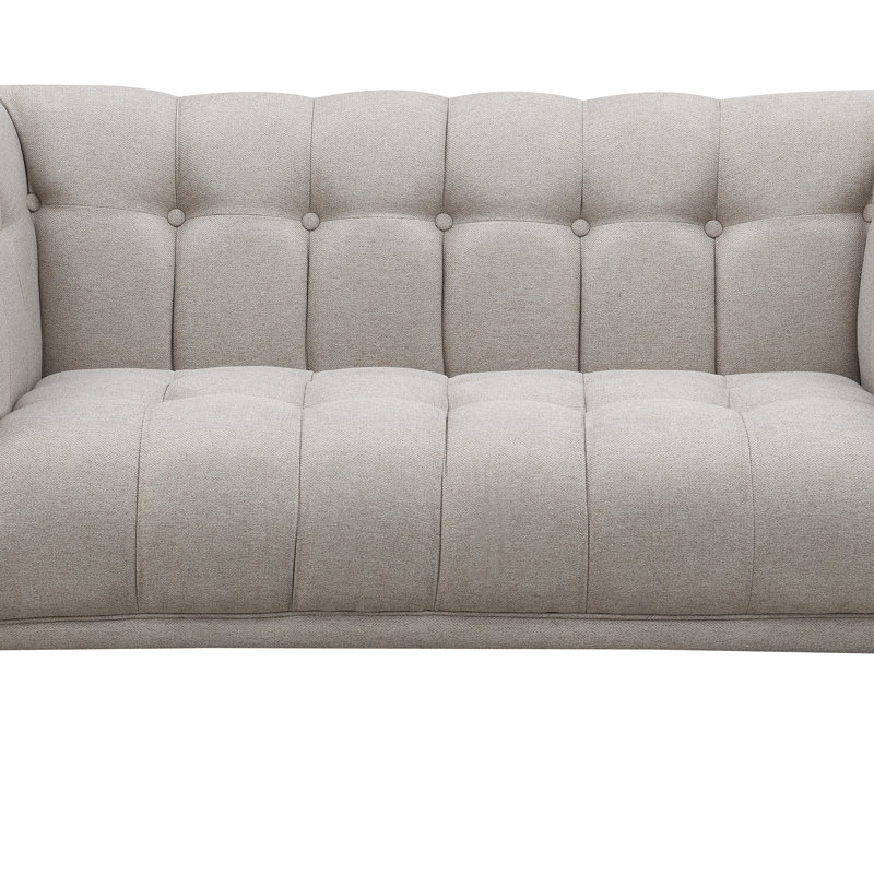Canapé capitonné moderne Mid-Century, Beige, L 64 po x l 33,5 po x H 33 po