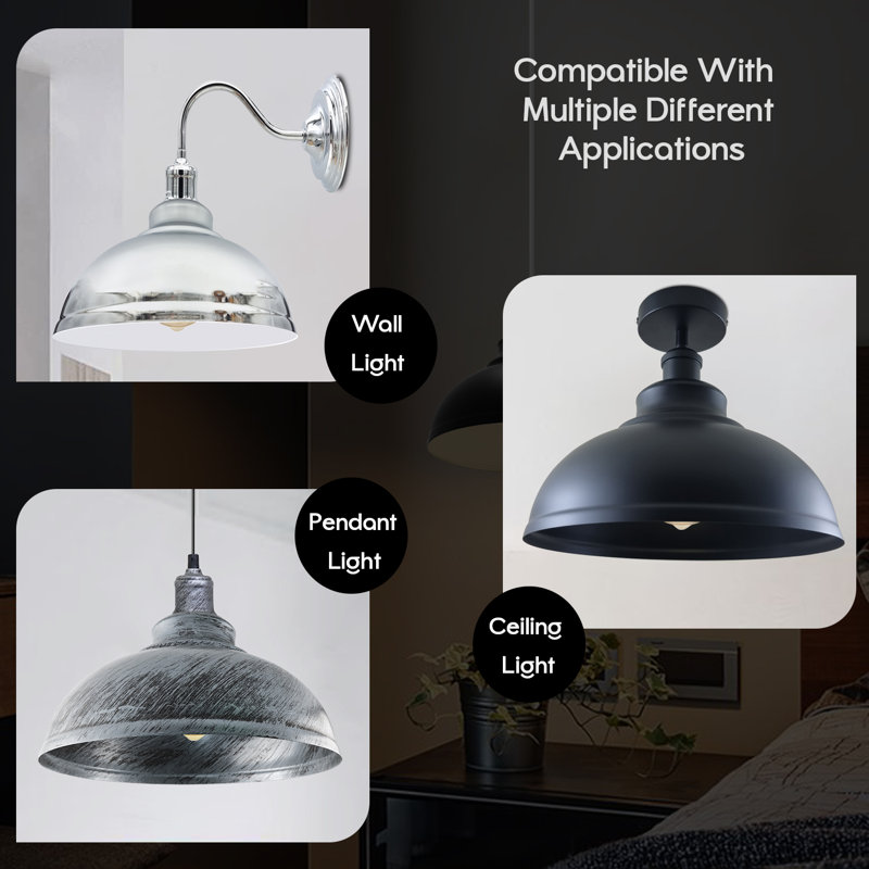 17cm H Metal Curvy Lamp Shade ( Uno ), Black
