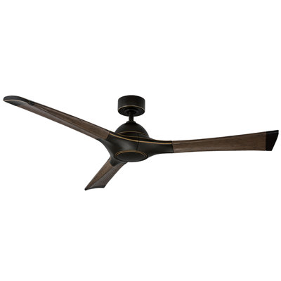 Woody 3 - Blade Outdoor/Indoor Smart Propeller Ceiling Fan with LED Light Kit and Remote Control Included, Works With Alexa and iOS or Android App