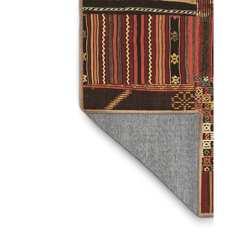 Tapis contemporains brun lavable à la machine 437, Rectangle 4 pi x 6 pi