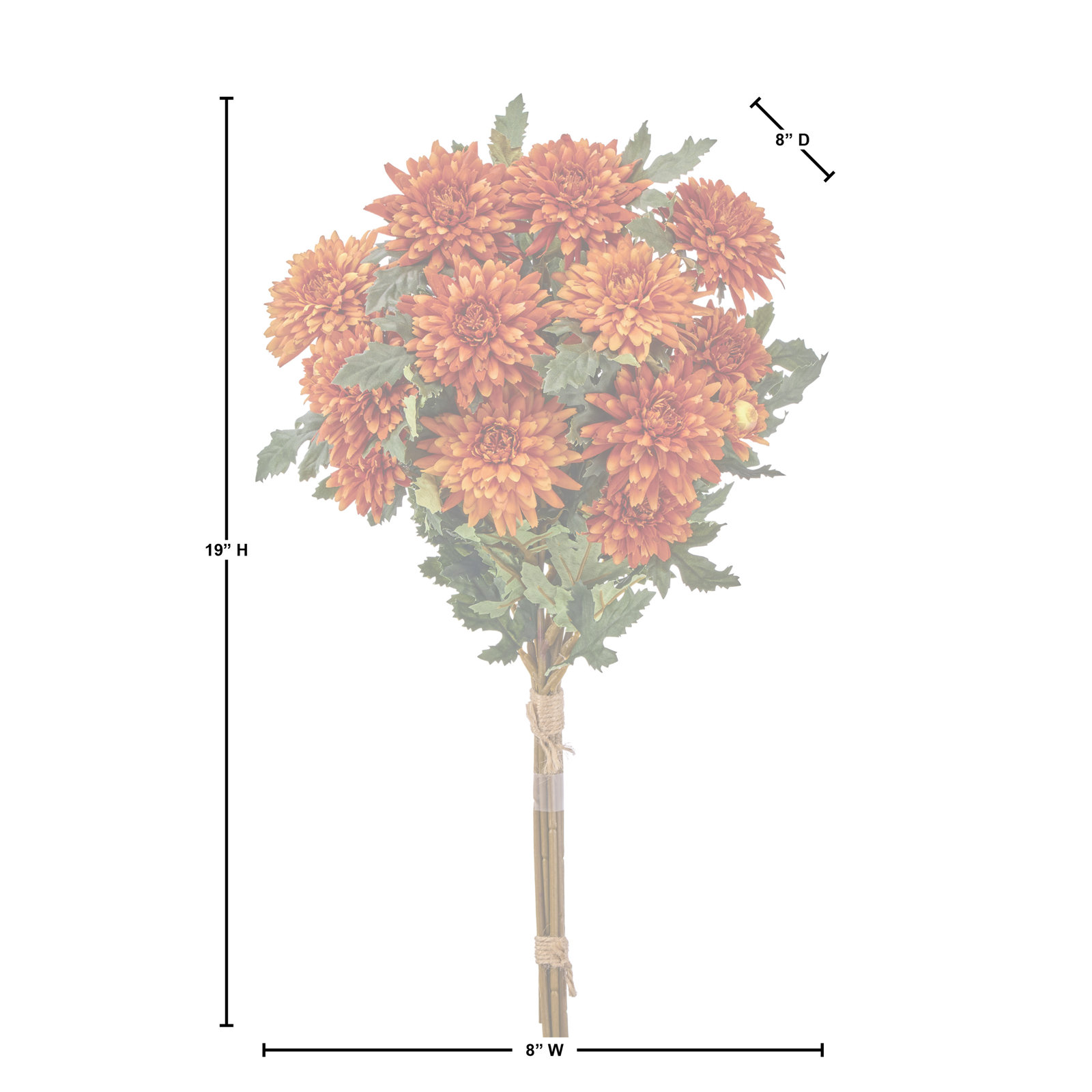 19" Uv Autumn Mum Bundle, Orange