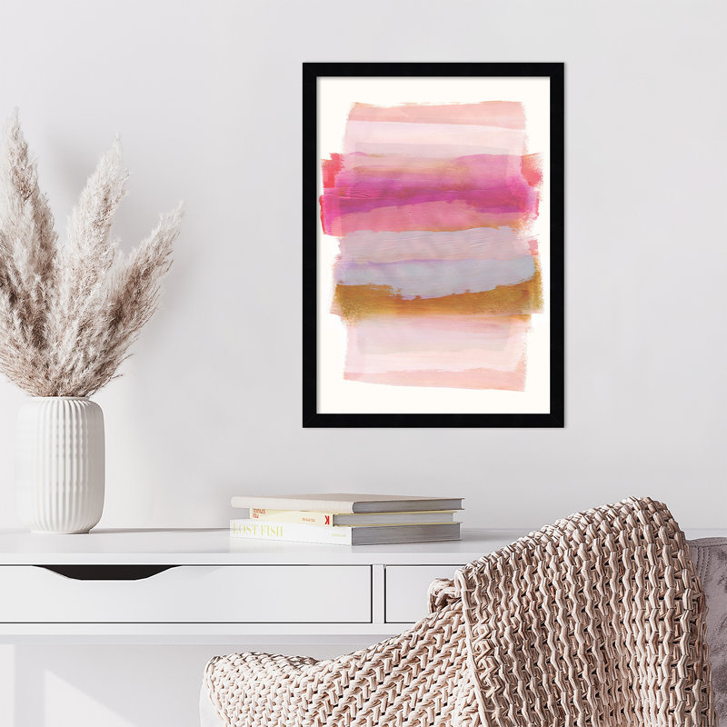 «Abstract Brush Strokes 45» par Mareike Bohmer, Non, Cadre noir, H 21 po x l 15 po