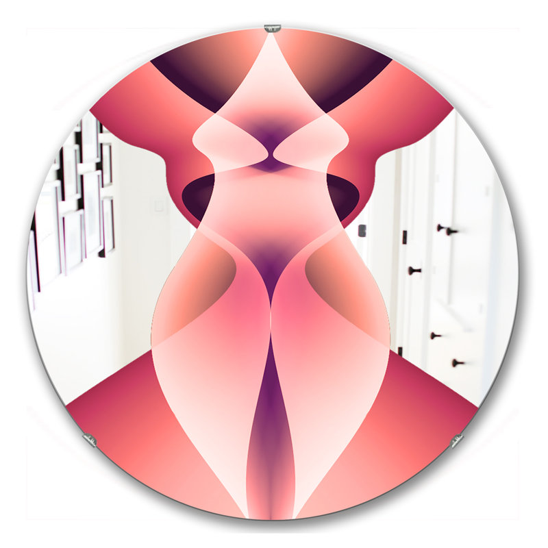 Miroir mural Mid-Century Nebulous Waves 1, H 23,6 po x l 23,6 po