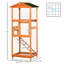 Volière 65 "pour l'extérieur pour cage à oiseaux 65" en bois pour perroquets, perruches 2 portes, plateau coulissant, eau, perruches orange en bois, décoloration et